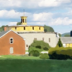Hancock Shaker Village Round Stone Barn and Brick Poultry House